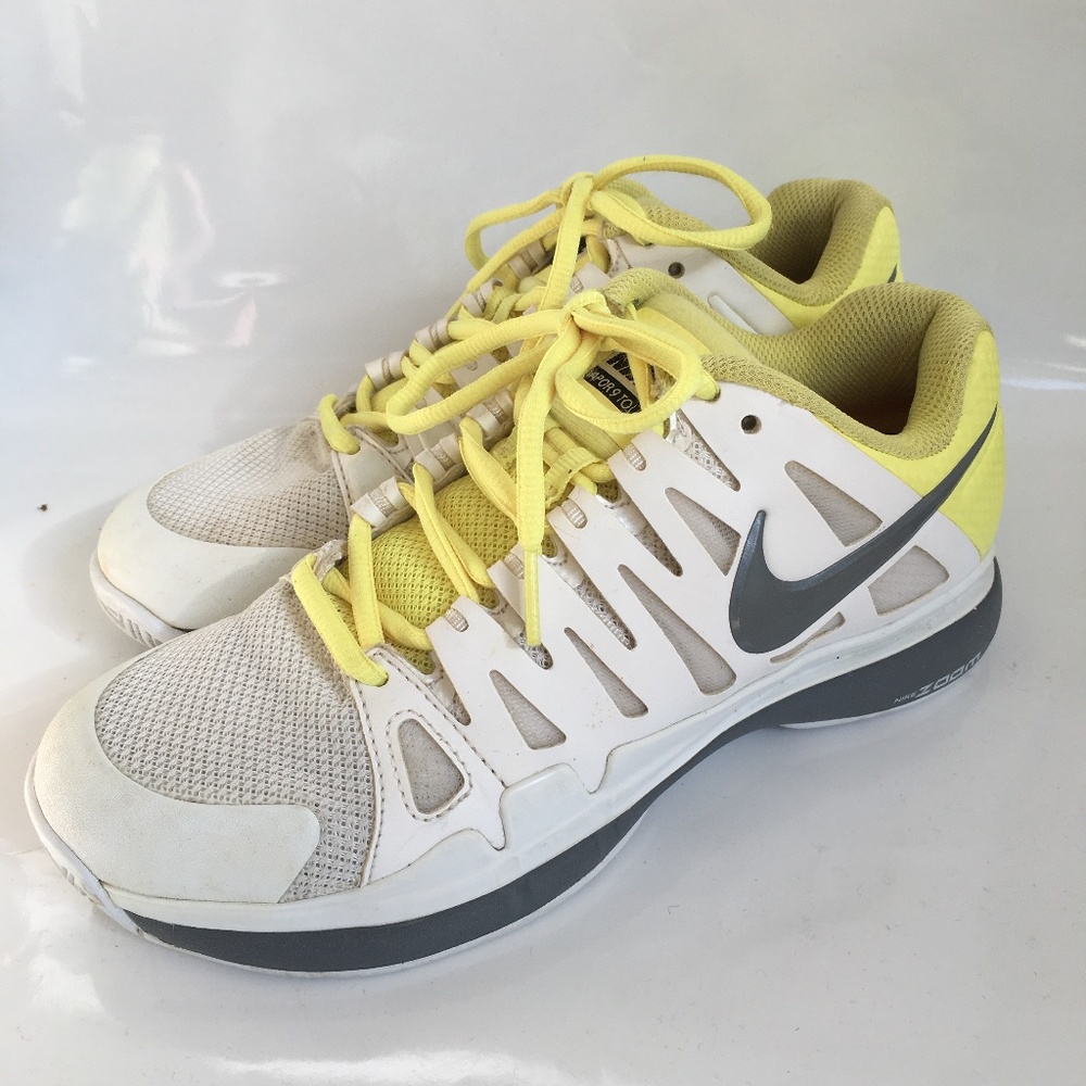 Nike Zoom Vapor 9 Tour Tennis Shoes White Yellow Size 6